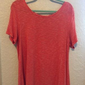 Orange and white stripped loose fitting shirt